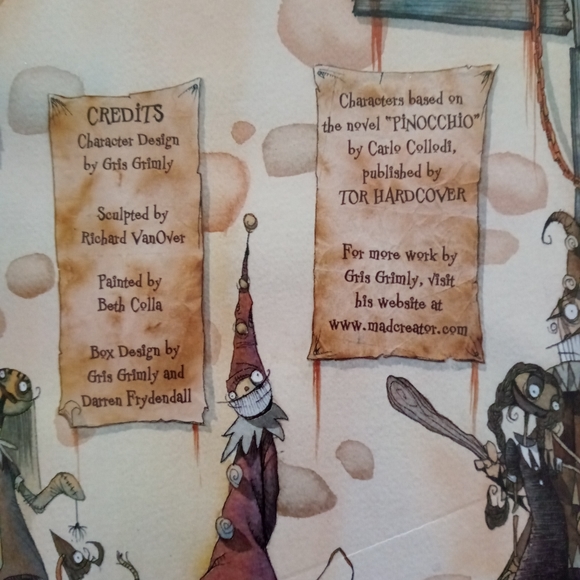 2003 Gris Grimly cold cast statue Pinocchio now on Netflix movie Mint in Box - Picture 5 of 5